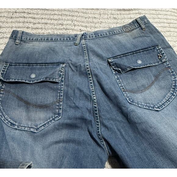 Y2K VTG Davoucci Jeans Wide Leg Baggy Skater Hip Hop Mens 44 x 33 (44 x 31) Blue - Picture 10 of 12